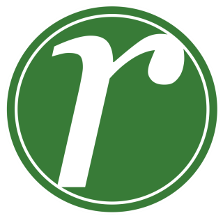Previous Riverdale logo, white R on a green circular background